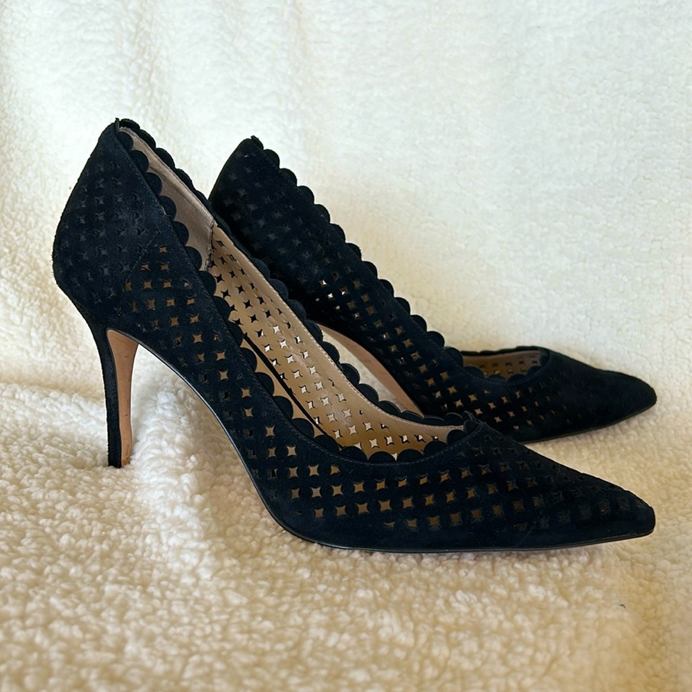 Ann Taylor Black Suede High Heels - Size 9
